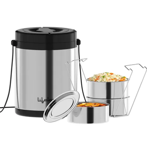 Image of Lifelong 3 Container Inner Stainless Container Lunch Box, So3