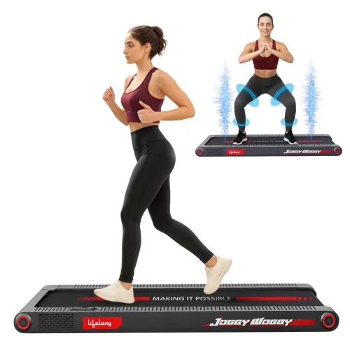 Image of Lifelong Walking Pad Treadmill for Home| 4 HP Peak Motorised Treadmill with Vibration Plate | 3-in-1 Function with Walki