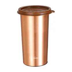 Lifelong 480ml Copper Water Tumbler with Lid | Natural Alkaline water |Leakproof & Lightweight Design Boosts Immunity |A