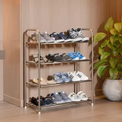Lifelong Shoe Rack for Home | 4-Tier Multipurpose Storage Stainless-Steel Stand| Ideal for 12 Shoe Pairs|Space Saving Or