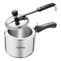 Lifelong 5L Stainless Steel Pressure Cooker | Inner Lid Design with Silicone Gasket | Induction & Gas Compatible | 1.2mm Thick | Leak-Proof, Durable, Rust-Resistant Body | ISI-Certified