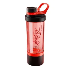 Lifelong 600ml BPA-Free Gym Shaker Bottle with Storage, Leakproof (Red)