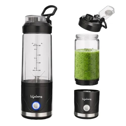 Image of Lifelong Portable Blender 650ml | Portable Juicer Mixer for Smoothies & Juice | 4000mAh USB Rechargeable | 6 Stainless S