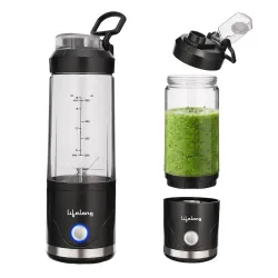 Lifelong Portable Blender 650ml | Portable Juicer Mixer for Smoothies & Juice | 4000mAh USB Rechargeable | 6 Stainless S