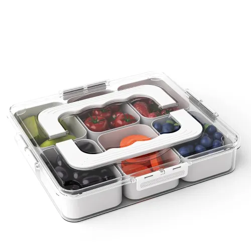 Image of Lifelong 6-Compartment Fridge & Kitchen Storage Box with Handle