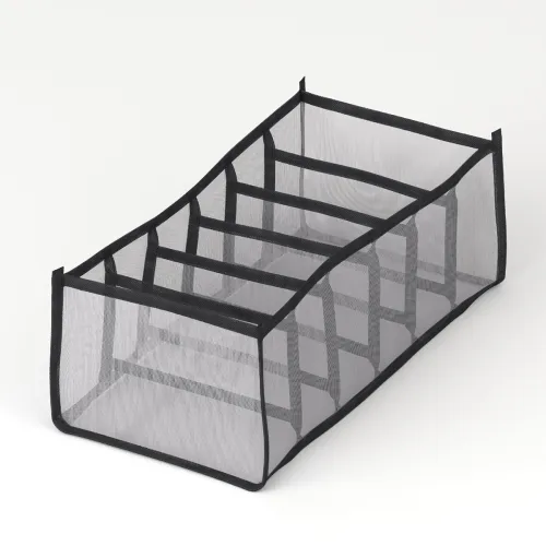 Image of Lifelong Storage Organizer 6 Layers | Foldable Wardrobe & Almirah Organiser | Durable Nylon Mesh & Non-Woven Edges | Bas