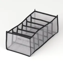 Lifelong Storage Organizer 6 Layers | Foldable Wardrobe & Almirah Organiser | Durable Nylon Mesh & Non-Woven Edges | Basket Organisers for Storing Clothes (LLCOG06, Grey)