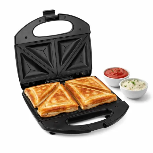 Image of Lifelong 750W 4-Slice Sandwich Maker for Grilling & Toasting | Non-Stick Dual Grill Plates | Quick & Even Heating |