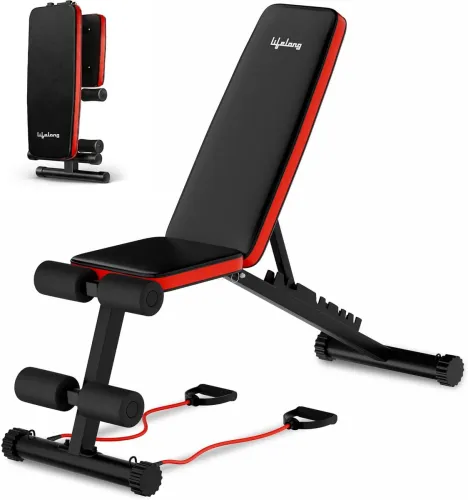 Image of Lifelong Adjustable And Foldable Gym Bench Incline,Decline & Flat Fitness Gym