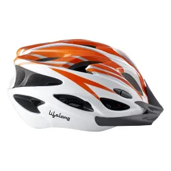 Click to enlarge Lifelong Adjustable Cycling Helmet With Detachable Visor | Adjustable Light Weight Mountain Bike Cycle Helmet With Padding For Kids And Adults, (LLFAH03, Orange & White