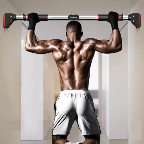 Image of Lifelong Pull Up Bar for Home -Adjustable Rod 75cm to 92cm width, wall mounted without screws -Door Pull up bar to Incre