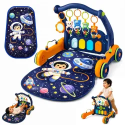 Lifelong Astro 2-in-1 Playgym & Convertible Walker | Music, Lights with Hanging Toys | Non-Toxic for Motor & Fine Skills