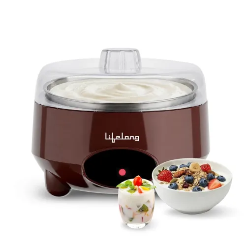 Image of Lifelong Automatic Yogurt & Curd Maker Machine for Home | Auto Temperature Regulation | Electric Probiotic Yogurt Maker 