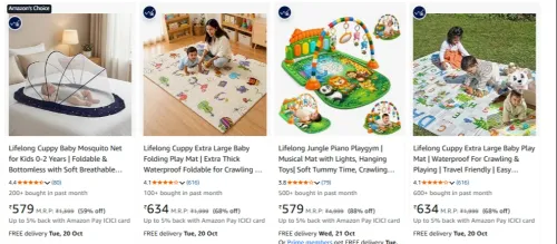 Image of Lifelong Baby Mosquito Net & Play Mat at minimum 85% Discount