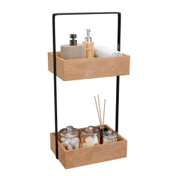 Lifelong Multipurpose Organiser | Makeup Bamboo Stand, Countertop Rack, 2-Tier Perfume Shelf & Water-Resistant Tray for 