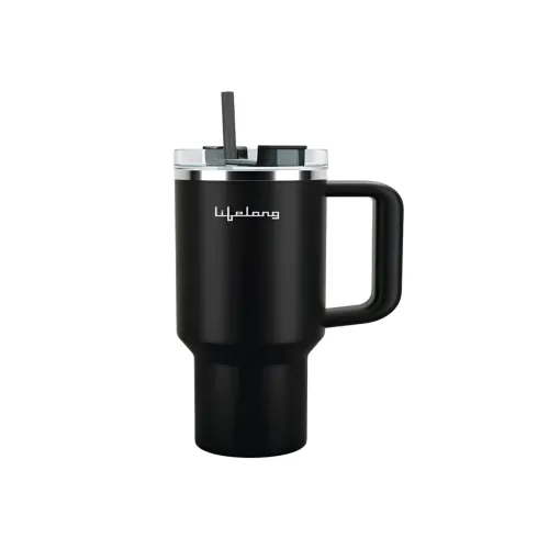 Image of Lifelong Black & Silver-Toned Double Wall Vacuum Water Bottle