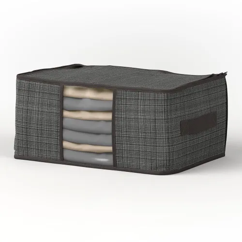 Image of Lifelong Blankets Storage Bag for Home | Underbed Organizer & King Size Blanket Cover | Non-Woven Fabric & Transparent W