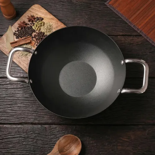 Image of Lifelong Carbon Steel (Iron) Kadhai 24cm