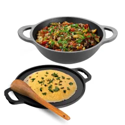 Lifelong Cast Iron Dosa Tawa & Kadai