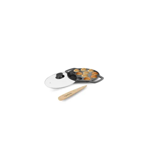 Image of Lifelong Cast Iron Paniyaram Pan with Glass Lid
