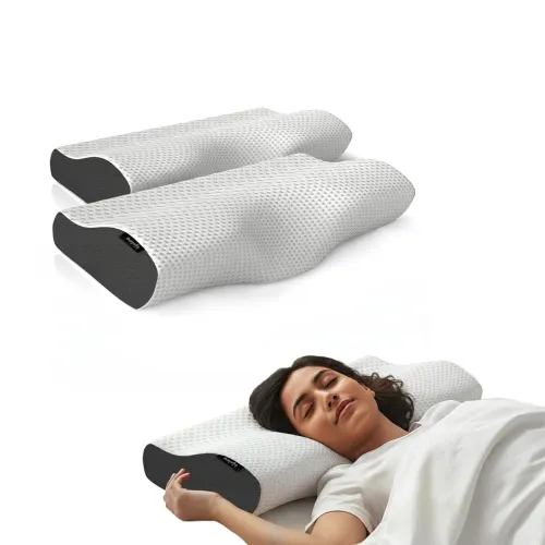 Image of Lifelong Cervical Pillow for Neck Pain | Pack of 2 | Orthopedic Memory Foam Neck Pillow for Sleeping | Cervical Support 
