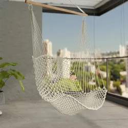 Lifelong Chairs for Home Handmade Jhula with Premium White Cotton Rope