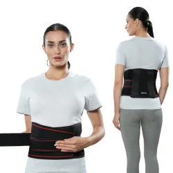 Lifelong Contoured Lumbar Sacral Belt | Adjustable Elastic Straps, 4 Metallic Splints & Strong Back Support | Free Size,