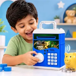Lifelong Cuppy ATM Money Bank (Blue) for Kids 