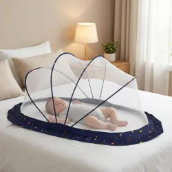 Lifelong Cuppy Baby Mosquito Net for Kids 0-2 Years | Foldable & Bottomless with Soft Breathable Mesh | Lightweight, Por