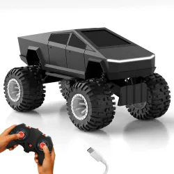 Lifelong Cuppy Rechargeable Cyberon Truck RC Car Toy for Kids | Off-Road Remote Control with Turbo Speed, 4 LED Modes, A
