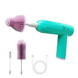 Lifelong Cuppy Electric Bottle Cleaner Brush | Soft Silicone Bristles