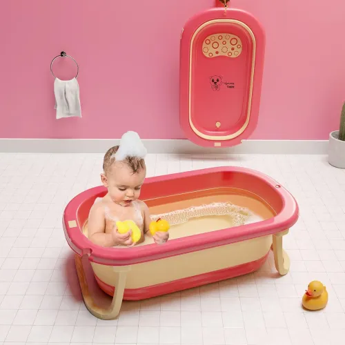Image of Lifelong Cuppy Foldable Baby Bath Tub for 0–3 Years Anti‑Skid Non‑Slip