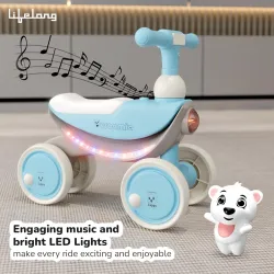 Lifelong Cuppy Vroomie Kids Ride-On Bike with Music & Lights|Push Rideon 1+ Years|Fun & Safe Toddler Bike|
