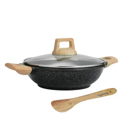 Lifelong Die-Cast Kadhai 20cm with Glass Lid 1.9L