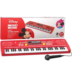 Lifelong Disney Mickey Electronic Piano Keyboard - 61 Keys | Mic & One Side Speaker | 16 Tones, 10 Rhythms, 8 Percussion