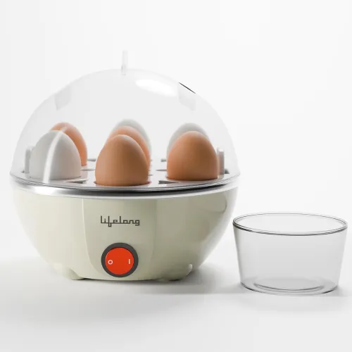 Image of Lifelong Egg Boiler for 7 Eggs, 350 Watt | 3 Boiling Modes Hard, Medium & Soft | Multipurpose One Touch Operation Egg Po