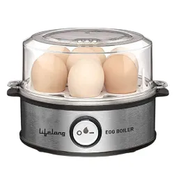 Lifelong Electric Egg Boiler 360-Watt (Transparent & Silver Grey) |