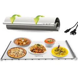Lifelong Electric Food Warmer - 400 W | Roll Up Silicon Heating Mat | Adjustable Temperature Control with Touch | Even Warming Tray for Dining, Parties & Events | Auto Shut-Off (66 X 42 CM)....