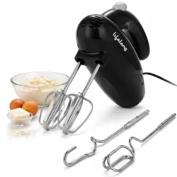 Lifelong Electric Hand Mixer for Baking, Whipping & Kneading | 250 Watt Power Mixer | 5-Speed Control | Stainless Steel Accessories | 2 Beaters & 2 Dough Hooks | Quick Eject Button | Auto Sh...