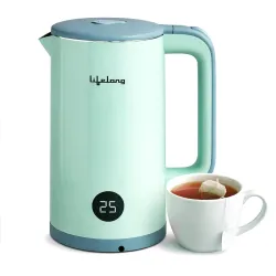 Lifelong Electric Kettle 1.6 L | 1350W Kettle with Double Wall & Cool Touch Body | Digital Display & Fast Water Boiling 