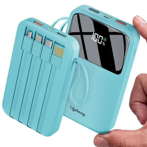 Image of Lifelong 10000mAh 22.5W Power Bank with Attached Cables