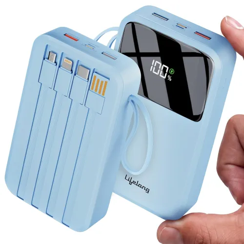 Image of Lifelong Electronics 20000mAh 22.5W Fast Charging Power Bank | 4 Cables Attached