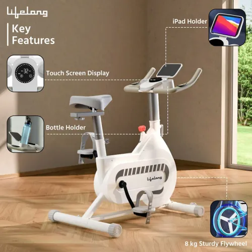 Image of Lifelong Fit Pro Spin Bike with 8Kg Flywhee