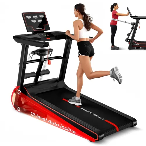 Image of Lifelong FitPro Treadmill 12 Level Auto Incline with Massager 5HP Brushless Motor 