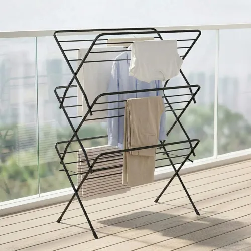 Image of Lifelong Foldable Cloth Drying Stand for Balcony | 3-Tier Heavy Duty Laundry Rack for Indoor & Outdoor |