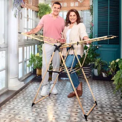 Lifelong Foldable Clothes Drying Stand (Wooden Finish)