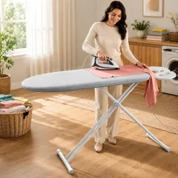 Lifelong Foldable Ironing Board with Steel Frame Heat-Resistant Cover