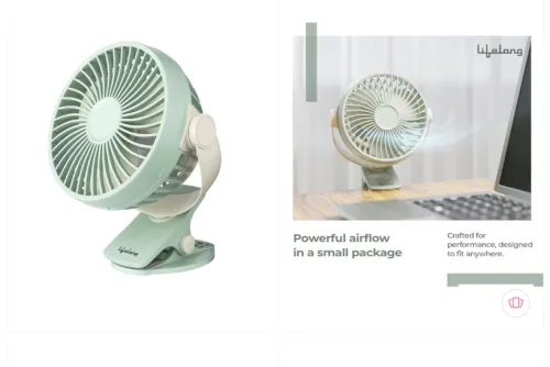 Image of Lifelong Green Mini USB Rechargeable Portable Fan