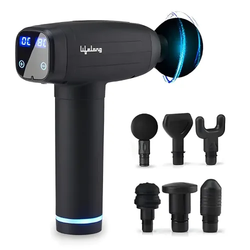 Image of Lifelong Gun Massager | Percussion for Full Body Pain Relief | 6 Heads