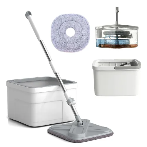 Image of Lifelong Heavy Duty Spin Mop with Bucket for Floor Cleaning